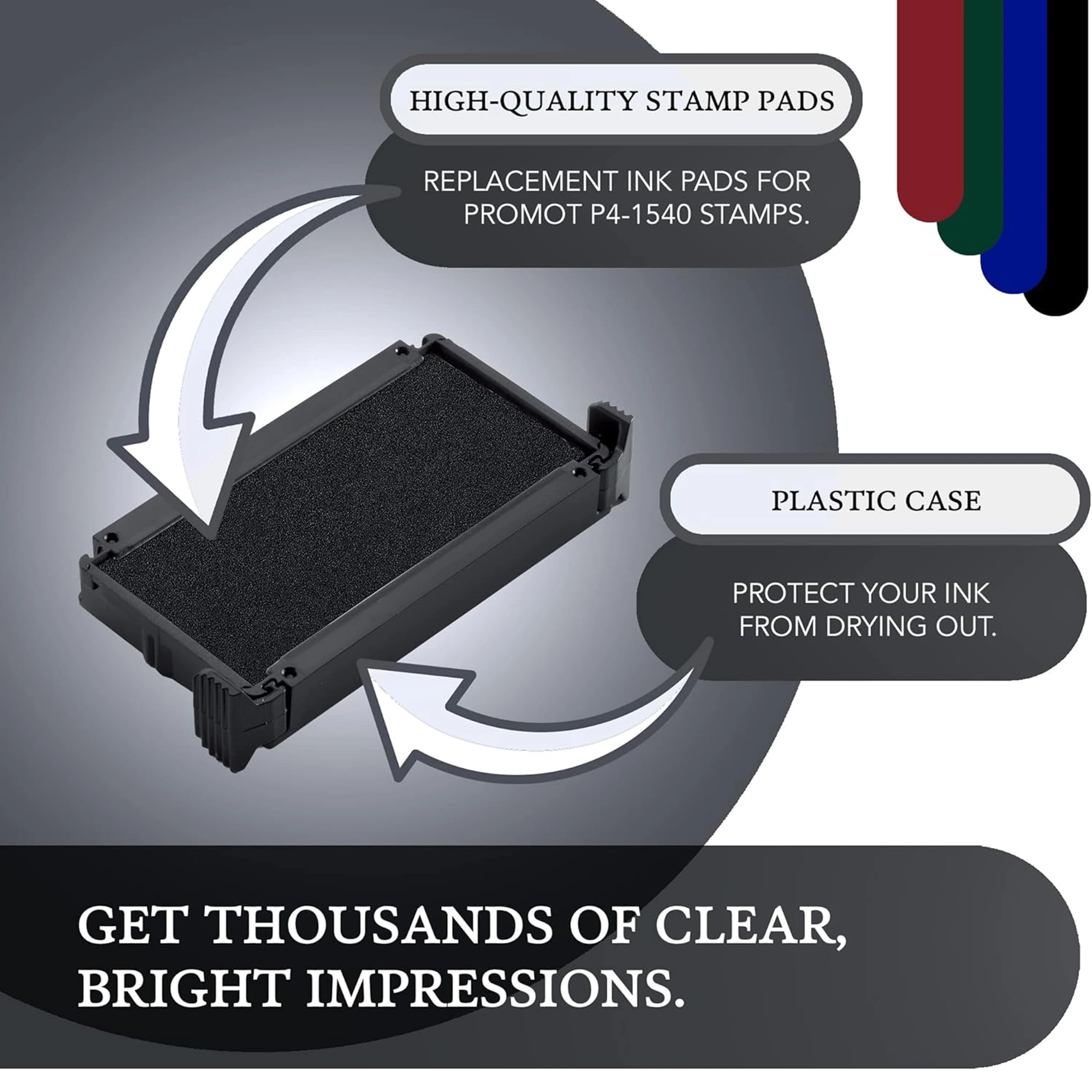 Promot P4-1540, Trodat 4911 Replacement Ink Pad - Black hover
