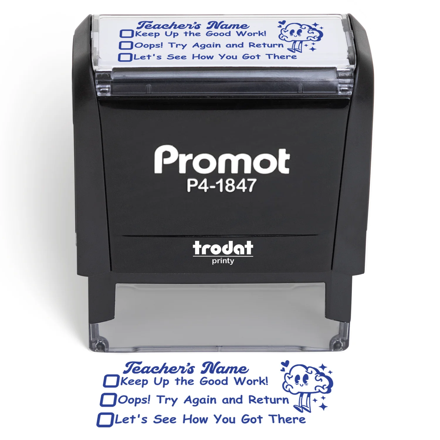 Teacher Custom Rubber Stamp "Checked Box" - Medium