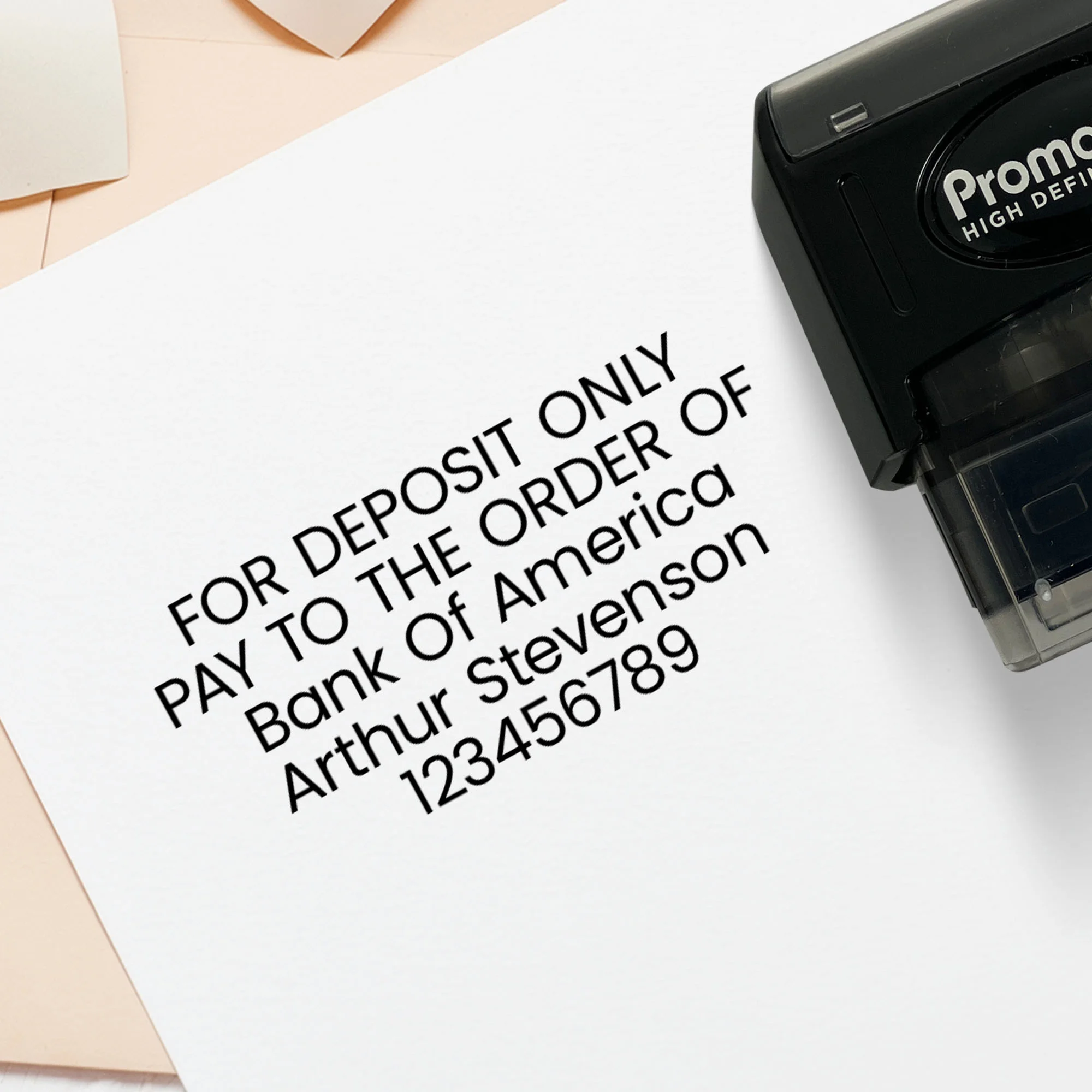 Pre-inked Bank Deposit Ink Stamp- Large