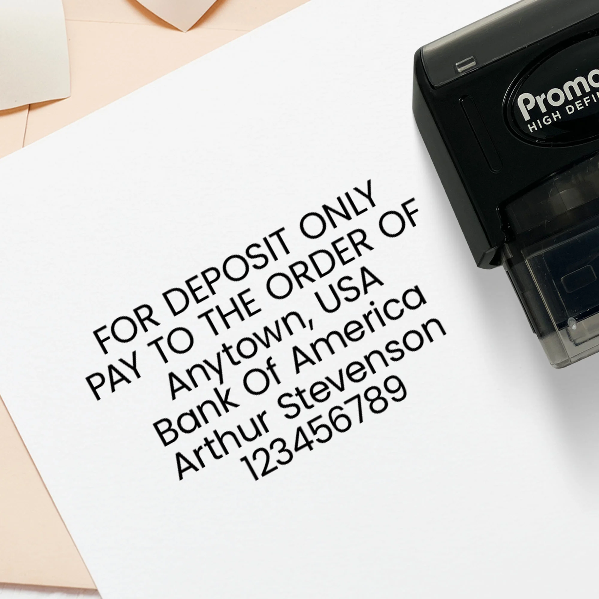 Pre-inked Bank Deposit Ink Stamp- Extra Large