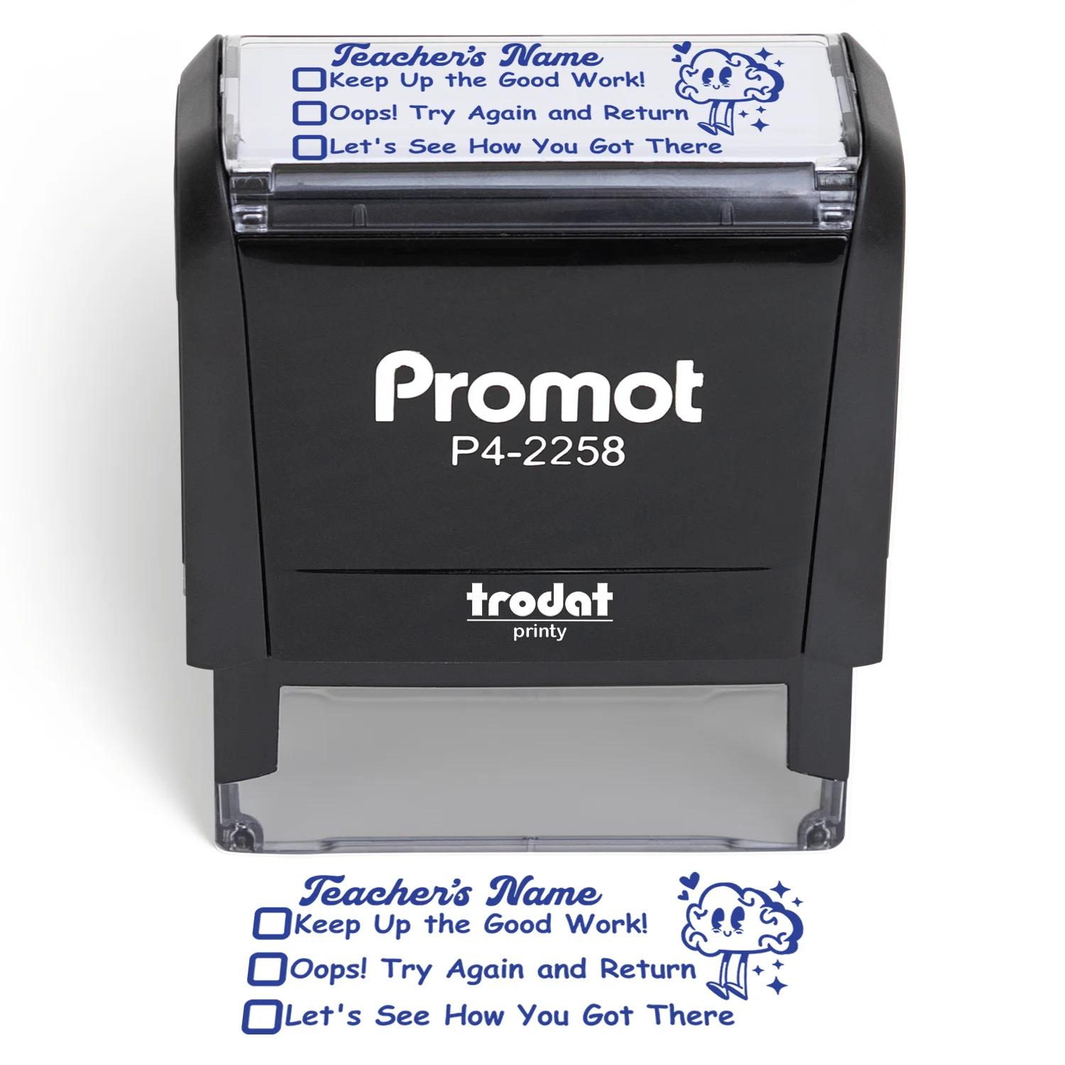 Teacher Custom Rubber Stamp "Checked Box" - Large