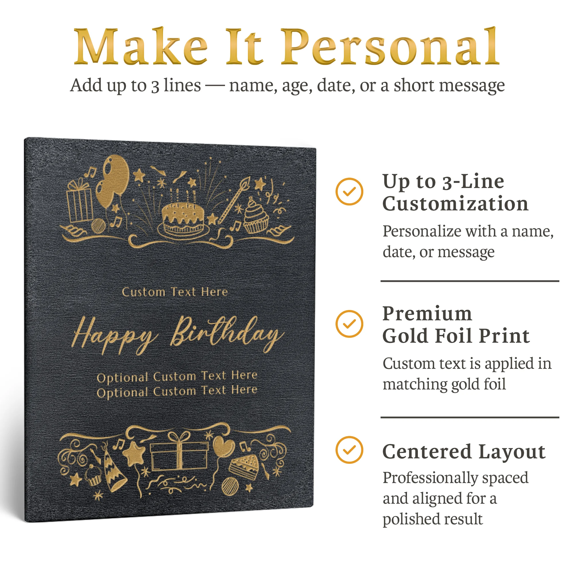 Personalized Birthday Guestbook - Graphite Black