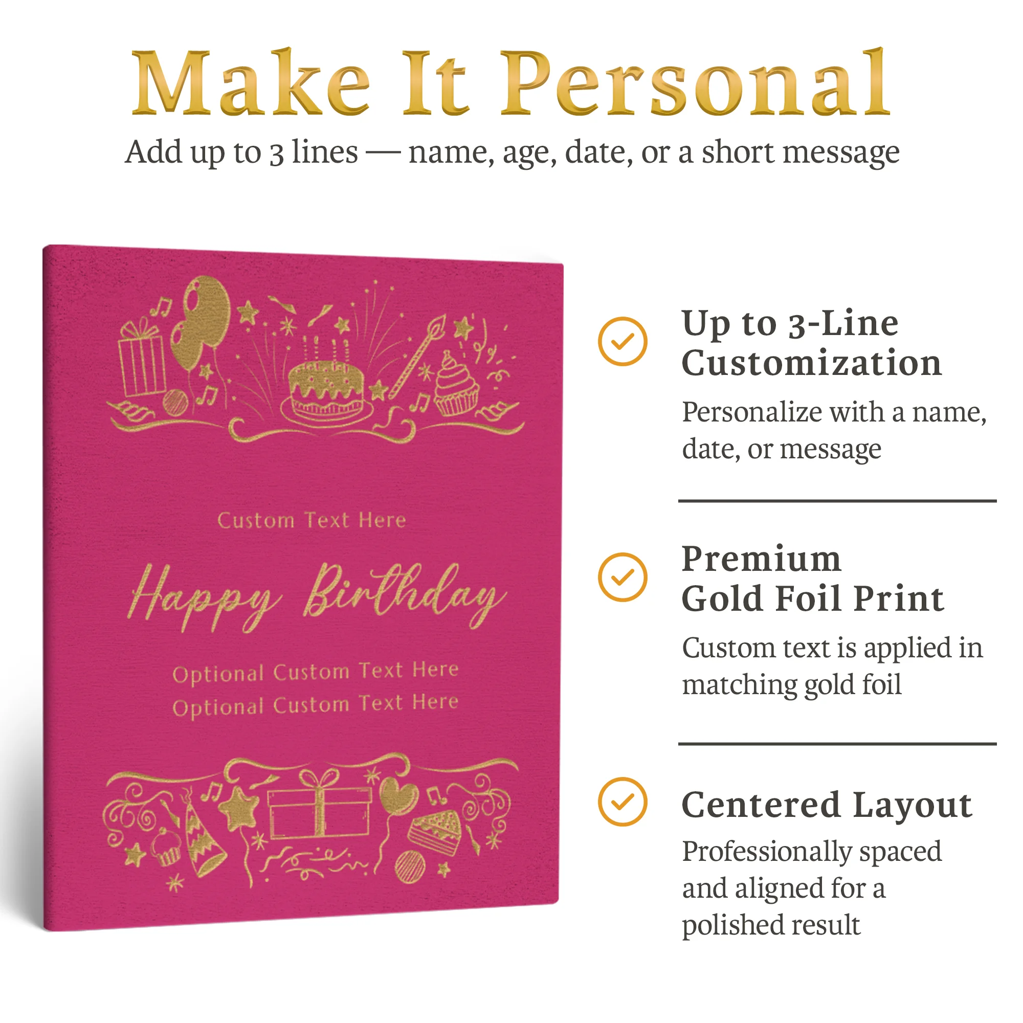 Personalized Birthday Guestbook - Pink