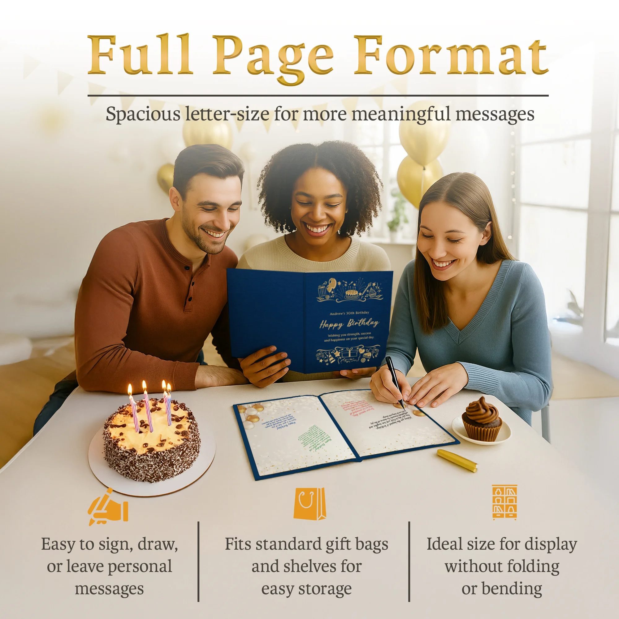 Personalized Birthday Guestbook - Sapphire Blue