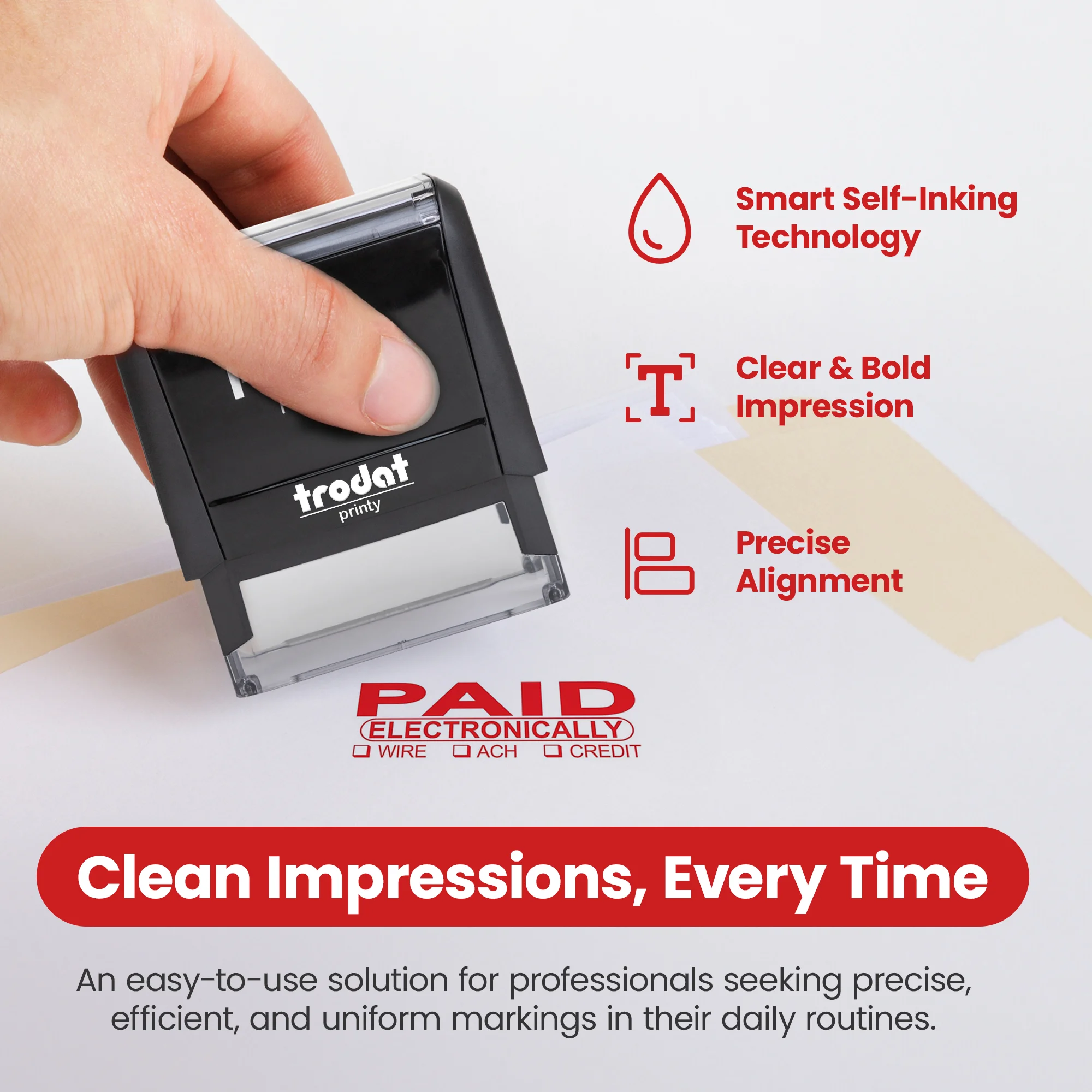 Paid Electronicaly Stamp - Wire, Ach, Credit