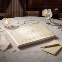 Champagne Gold Funeral Guestbook