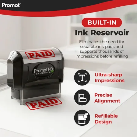 Paid Ink Stamp – Pre Inked Business Stamp for Invoices & Documents