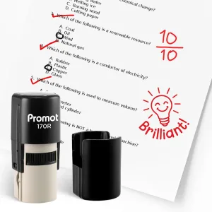 Bulb Brilliant Round Teacher Ink Stamp - Character
