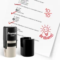 Bulb Brilliant Round Teacher Ink Stamp - Character