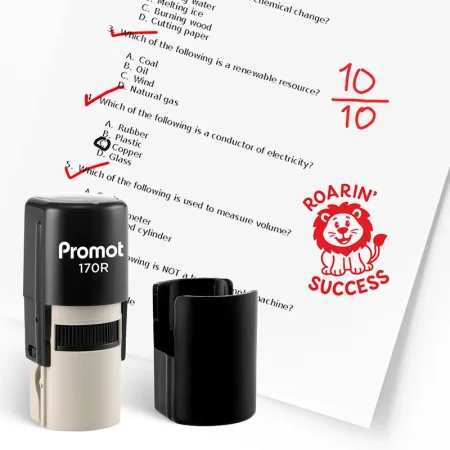 Lion Roarin Success Round Teacher Ink Stamp - Character