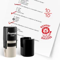 Lion Roarin Success Round Teacher Ink Stamp - Character