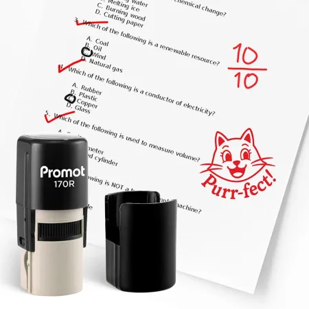 Cat Purfect Round Teacher Ink Stamp - Character