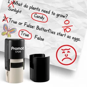 Frown Face 3 Self-Inking Teacher Round Stamp - Emoji
