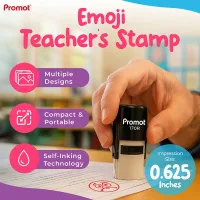Frown Face Red 2 Self-Inking Teacher Round Stamp - Emoji