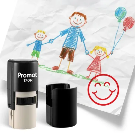 Happy Face Self-Inking Teacher Round Stamp - Emoji
