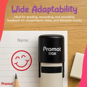 Happy Face Self-Inking Teacher Round Stamp - Emoji
