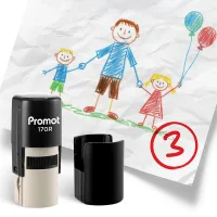 Number 3 Self-Inking Teacher Round Stamp - Grading
