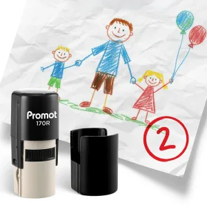 Number 2 Self-Inking Teacher Round Stamp - Grading