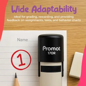 Number 1 Self-Inking Teacher Round Stamp - Grading