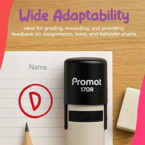 D Self-Inking Teacher Round Stamp - Grading