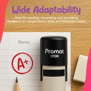 A+ Self-Inking Teacher Round Stamp - Grading