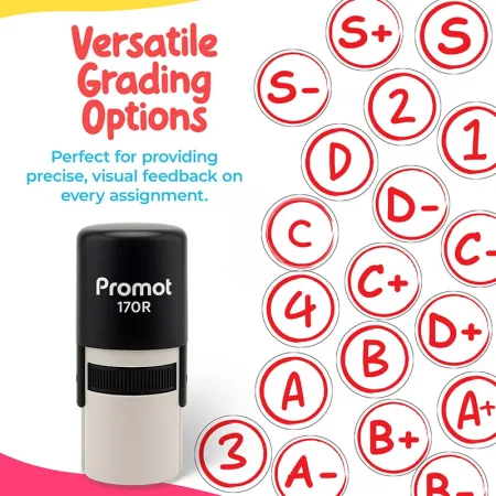 A+ Self-Inking Teacher Round Stamp - Grading