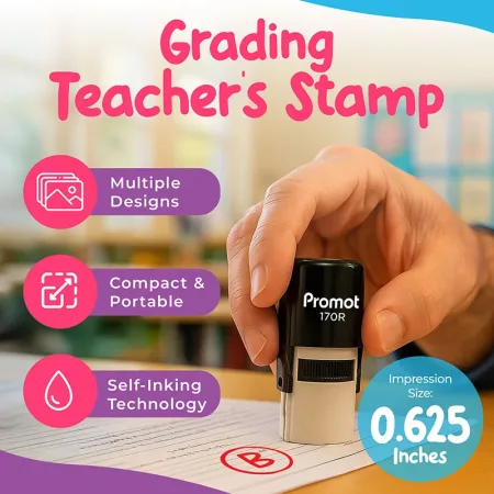 B Self-Inking Teacher Round Stamp - Grading