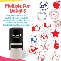 Happy Sun Self-Inking Teacher Stamp Round Stamp - Symbol