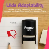 Thumbs Down  Self-Inking Teacher Stamp Round Stamp - Symbol