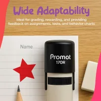 Star Red Self-Inking Teacher Stamp Round Stamp - Symbol