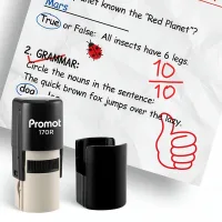 Thumbs Up Outline Red Self-Inking Teacher Stamp Round Stamp - Symbol