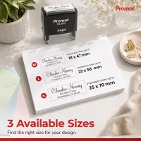 Available in three impression sizes, this Address Stamp suits different mailing and labeling needs.