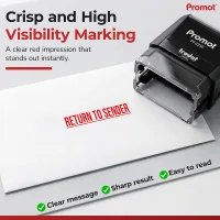 Crisp red return to sender impression on an envelope with a bold, easy-to-read mark for clear mail handling.
