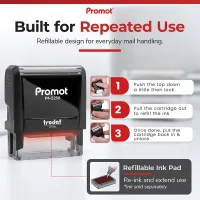 Refillable red ink return to sender stamp with easy ink pad replacement for consistent everyday use.