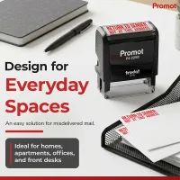 Large return to sender stamp displayed with incoming mail, ideal for homes, apartments, offices, and reception desks.