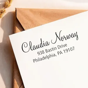 Medium Self-Inking Address Stamp – Pre-Designed Style 3 | Custom Return Address Stamp